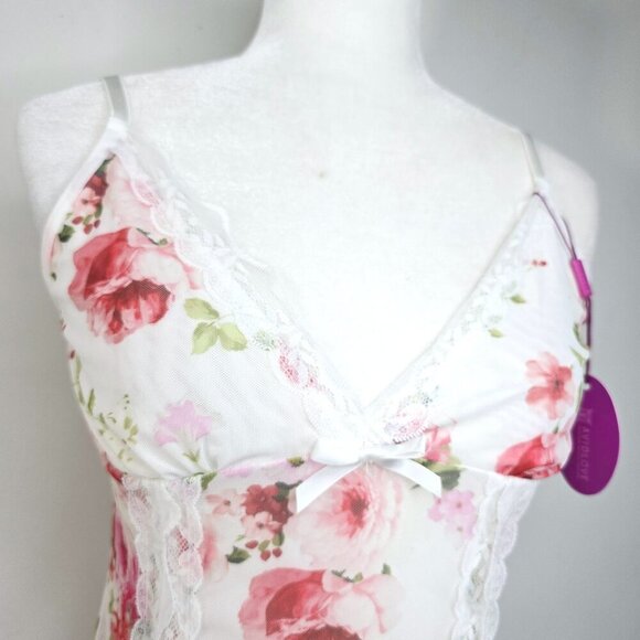 NWT Avidlove White Mesh Floral Long Maxi Lingerie Sexy Lace Slip Dress - Picture 2 of 10